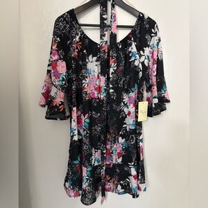 Misia Black Floral Women's Blouse